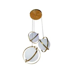 Lustre De Bola Tripla Inox Para Sala/Escritório 3x G9