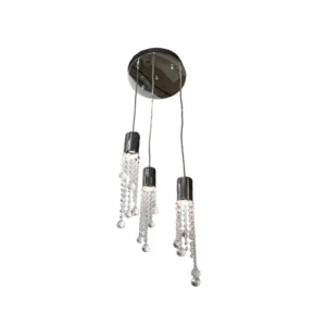 Lustre De Cristal Cor Cromada Led