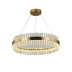 Lustre de cristal inox dourado com soquete E14