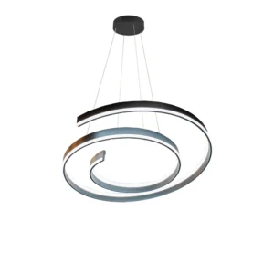 Lustre Pendente Moderno Led Para Sala Quarto Curve Infinito Cromo 72W Led 3CCT  800*1000Avida