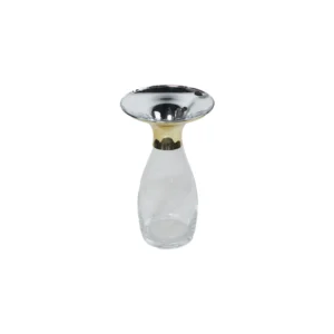 Vaso Decorativo Transparente Com Faxa Prateado