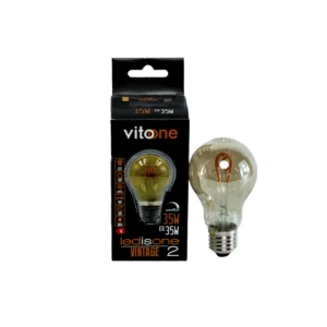 Imagem da Lâmpada LED Vintage Filamento A60 3.5W E27 2100K Dimmável com design retrô e luz quente.