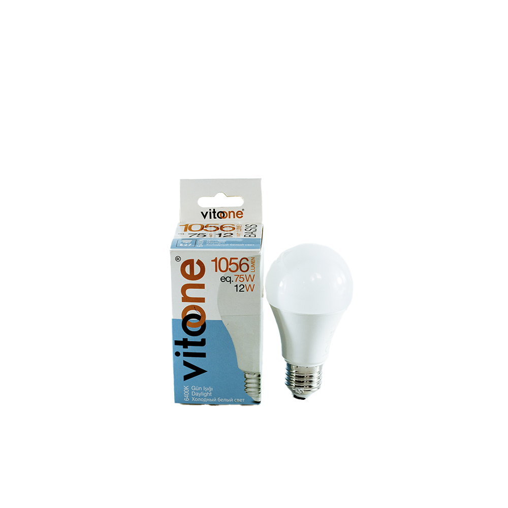 Lâmpada LED A60 12W 6400K branca fria para ambientes internos