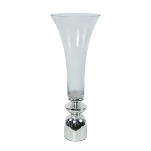 Vaso Vidro Cromo/Branco 79x26x15