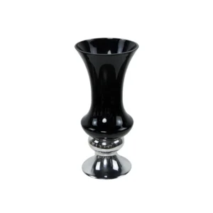 Vaso De Flor Preto 47x21x18cm