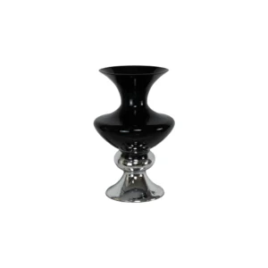 Vaso Cromo/preto 40x22x18cm