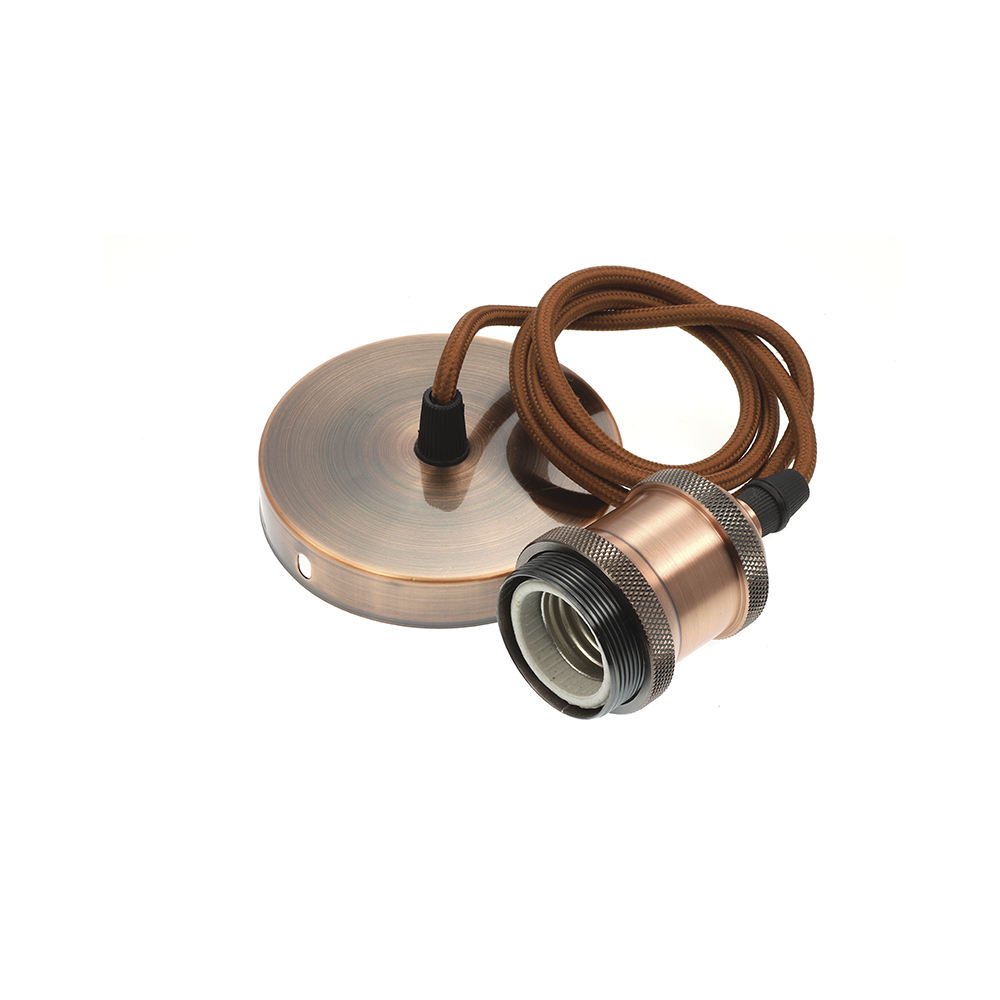 uspensão com suporte E27 bronze modelo Estelle-B para lâmpadas até 100W