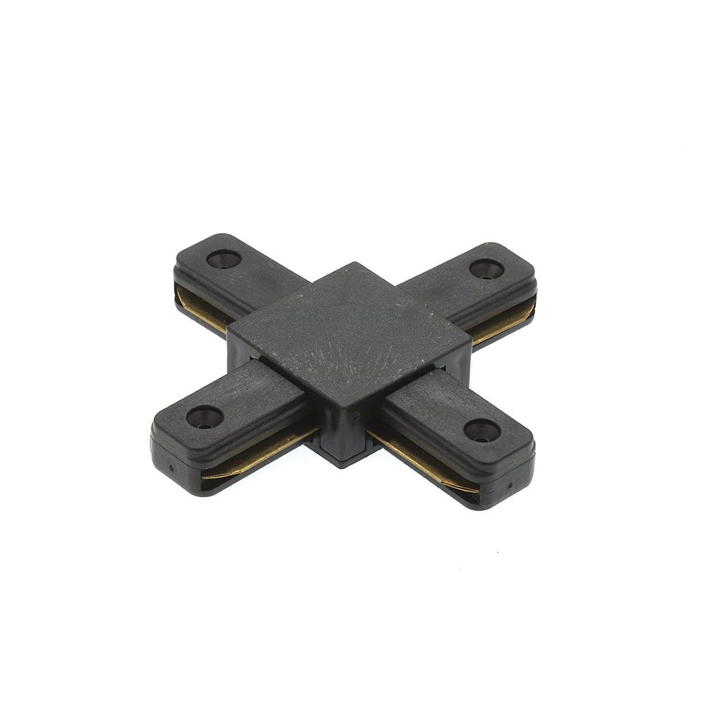 Conector Emenda X Branco APT1 para sistemas de iluminação com quatro trilhos eletrificados