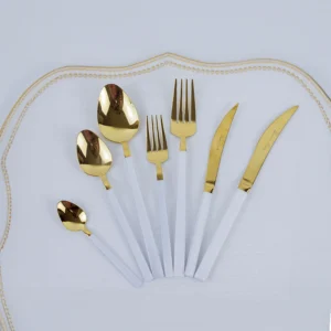 Conjunto De Talheres Branco Inox De 42 Pcs