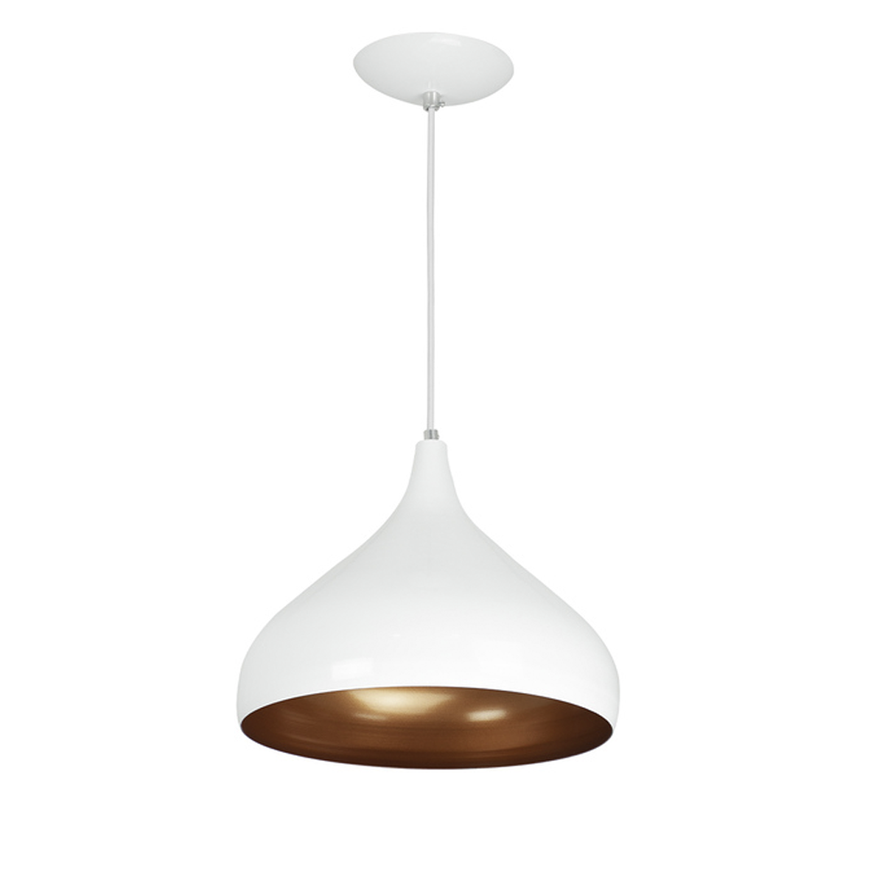 Candeeiro suspenso de metal branco E27 400×330 mm Avida