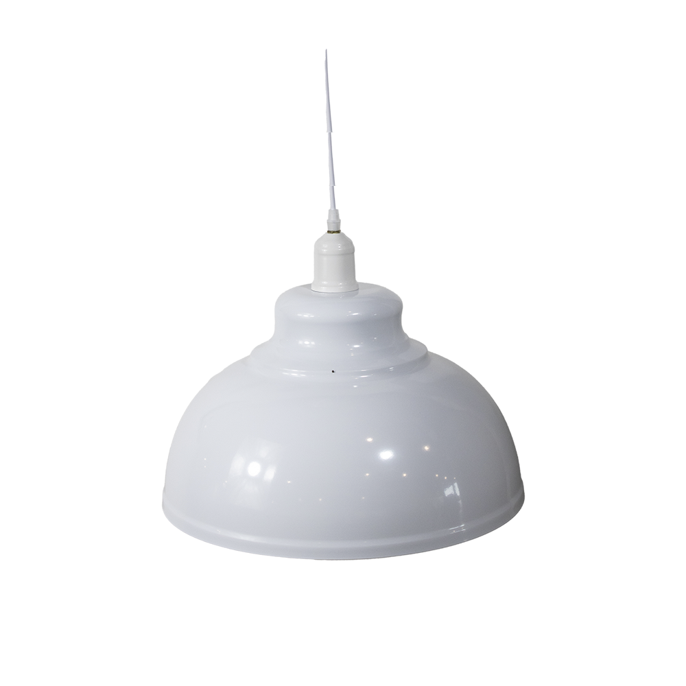 Candeeiro suspenso de metal branco E27 400×300 mm Avida
