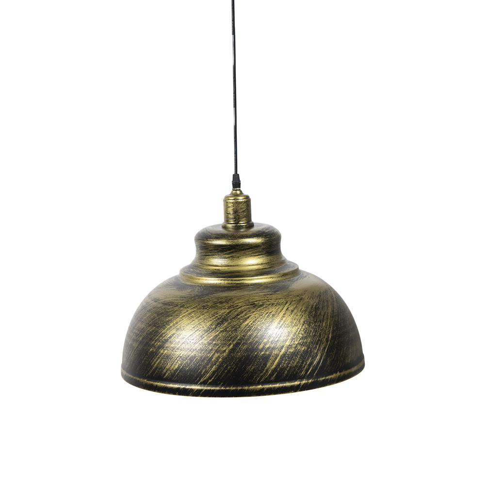 Candeeiro suspenso de metal bronze antigo e branco E27 400×300 mm Avida Iluminação