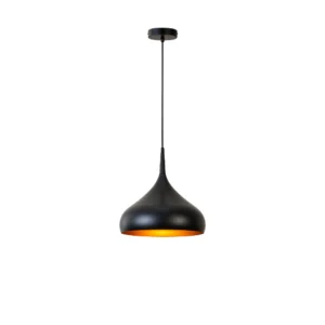 Candeeiro suspenso Metal Preto E27 Dourado D420-Avida