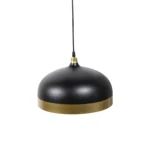 Candeeiro suspenso em metal preto com soquete E27 e dimensões D400×H300 da Avida Iluminação.