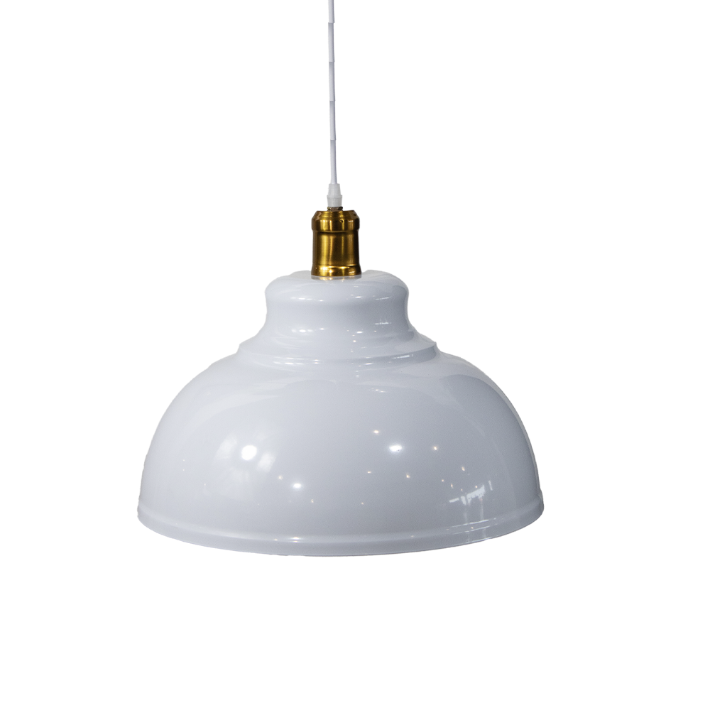 Candeeiro suspenso metal branco E27 D400×H300 Avida