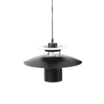 Candeeiro suspenso em metal preto E27 380x200 mm da Avida Iluminação