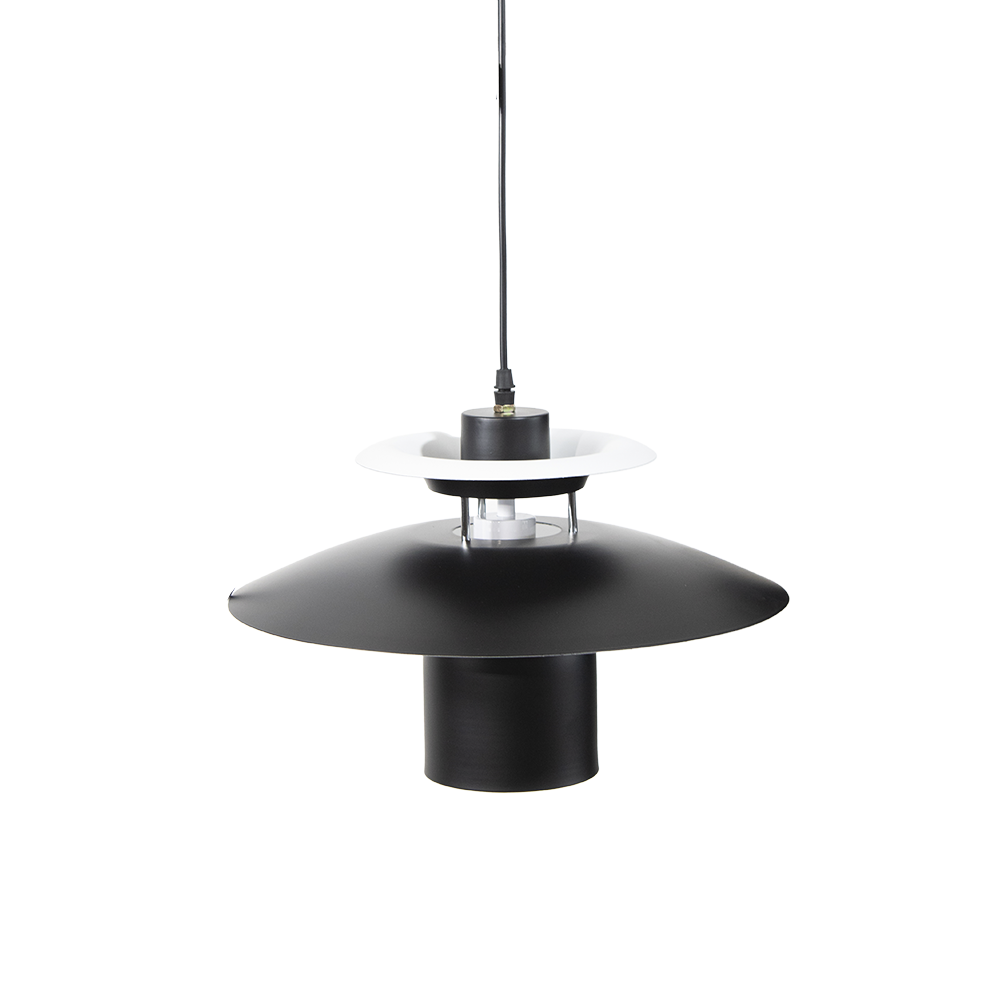 Candeeiro suspenso em metal preto E27 380x200 mm da Avida Iluminação
