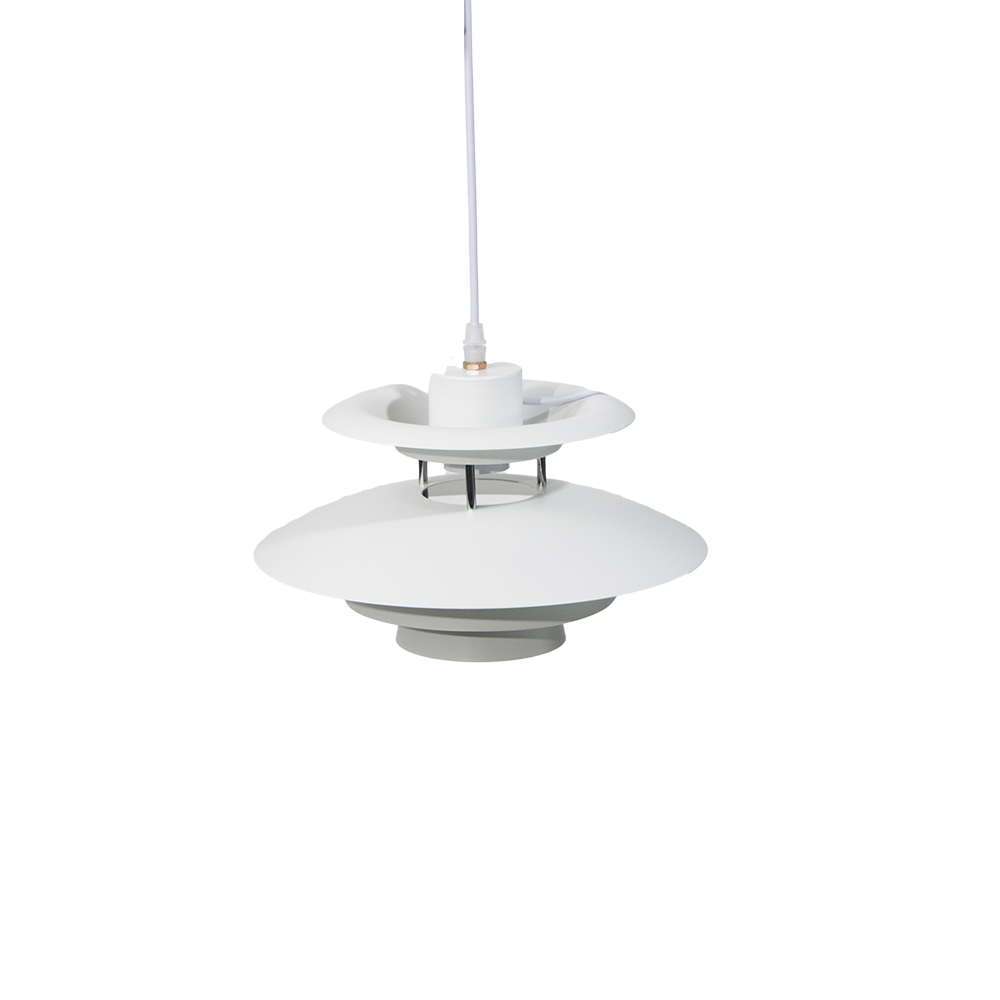 Candeeiro suspenso em metal branco E27 300x200 mm da Avida Iluminação