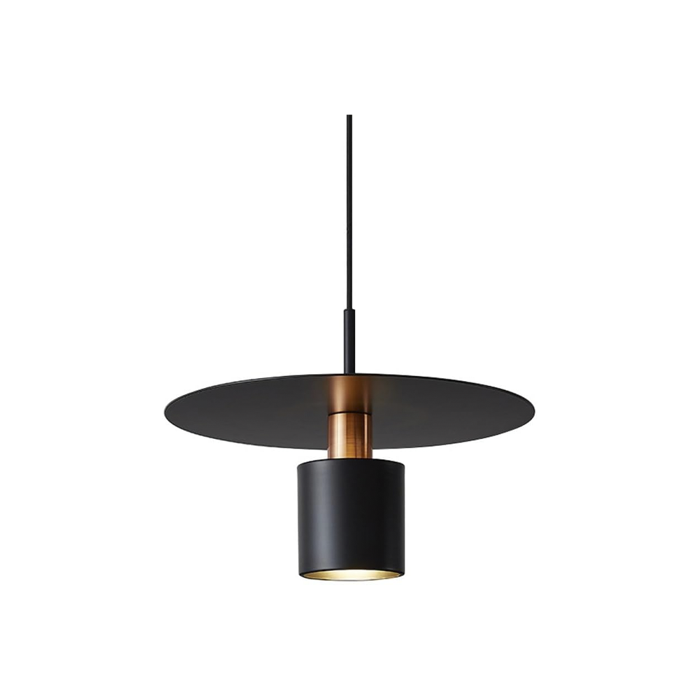 Candeeiro suspenso em metal preto com soquete E27 300x160 para iluminação decorativa