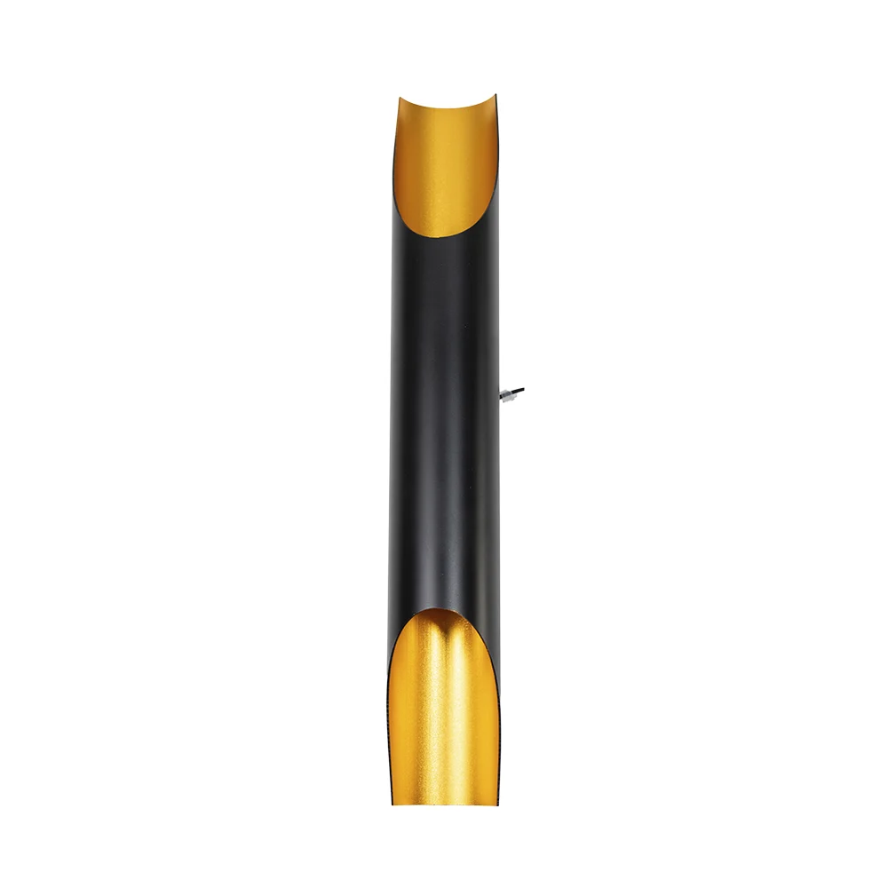 Arandela de parede tubo cilíndrico preto e dourado 60×40cm AVIDA