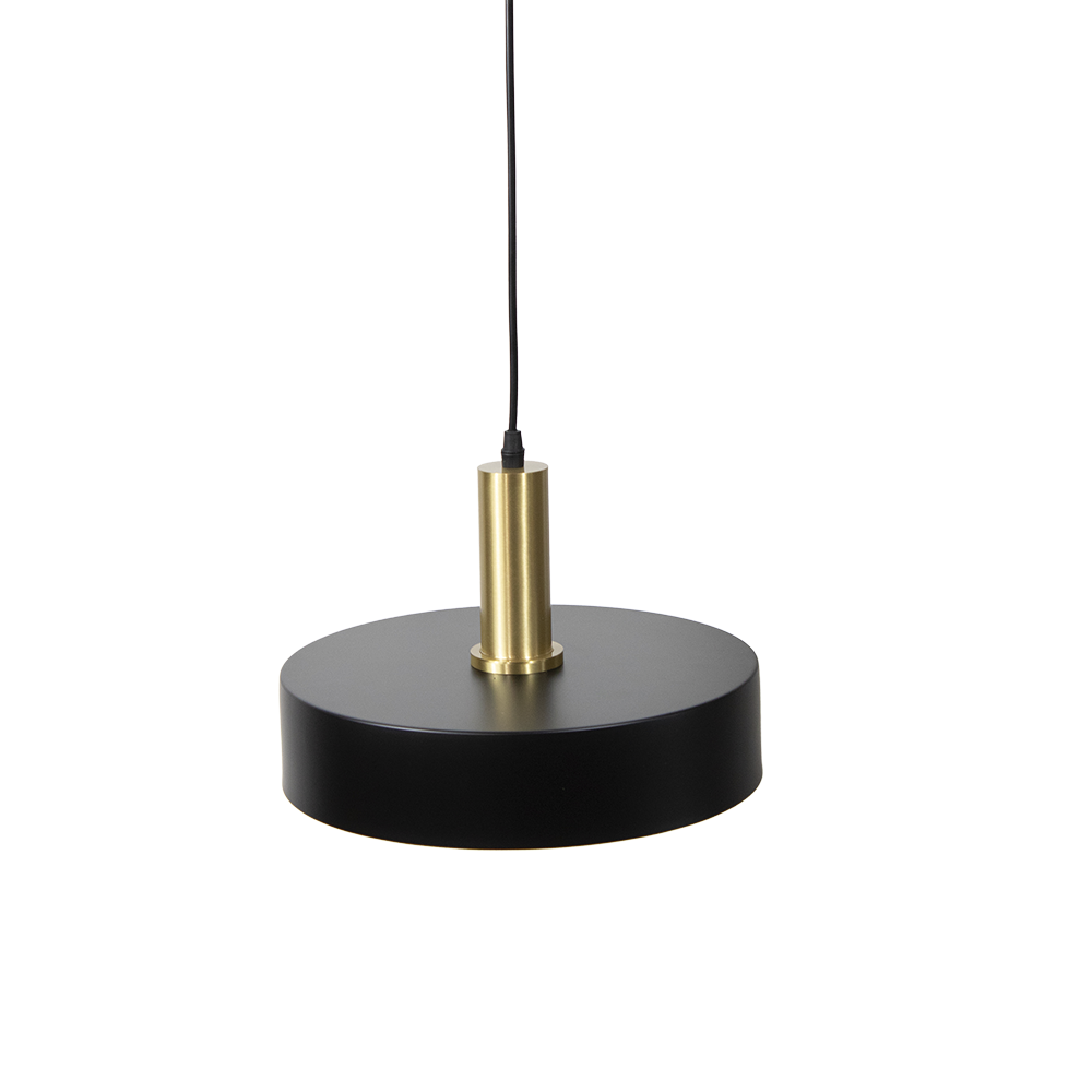 : Candeeiro suspenso metal preto dourado E27 moderno