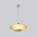 Candeeiro suspenso branco e cromado E27 Avida 380×200mm