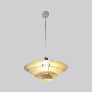 Candeeiro suspenso branco e cromado E27 Avida 380×200mm