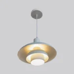 Candeeiro suspenso branco em metal E27 380x200mm – Avida Iluminação