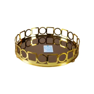 BANDEJA DE METAL DOURADO LEVE