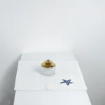 Guardanapo de pano marinho azul artesanal para mesa elegante