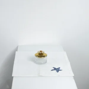 Guardanapo de pano marinho azul artesanal para mesa elegante
