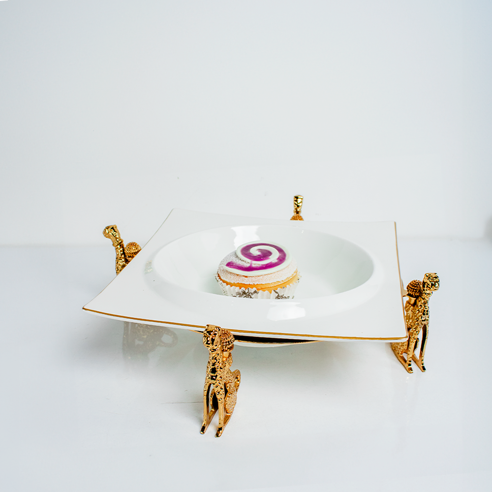 Bandeja De Jantar Fundo Cerâmica elegante e resistente para servir refeições com sofisticação