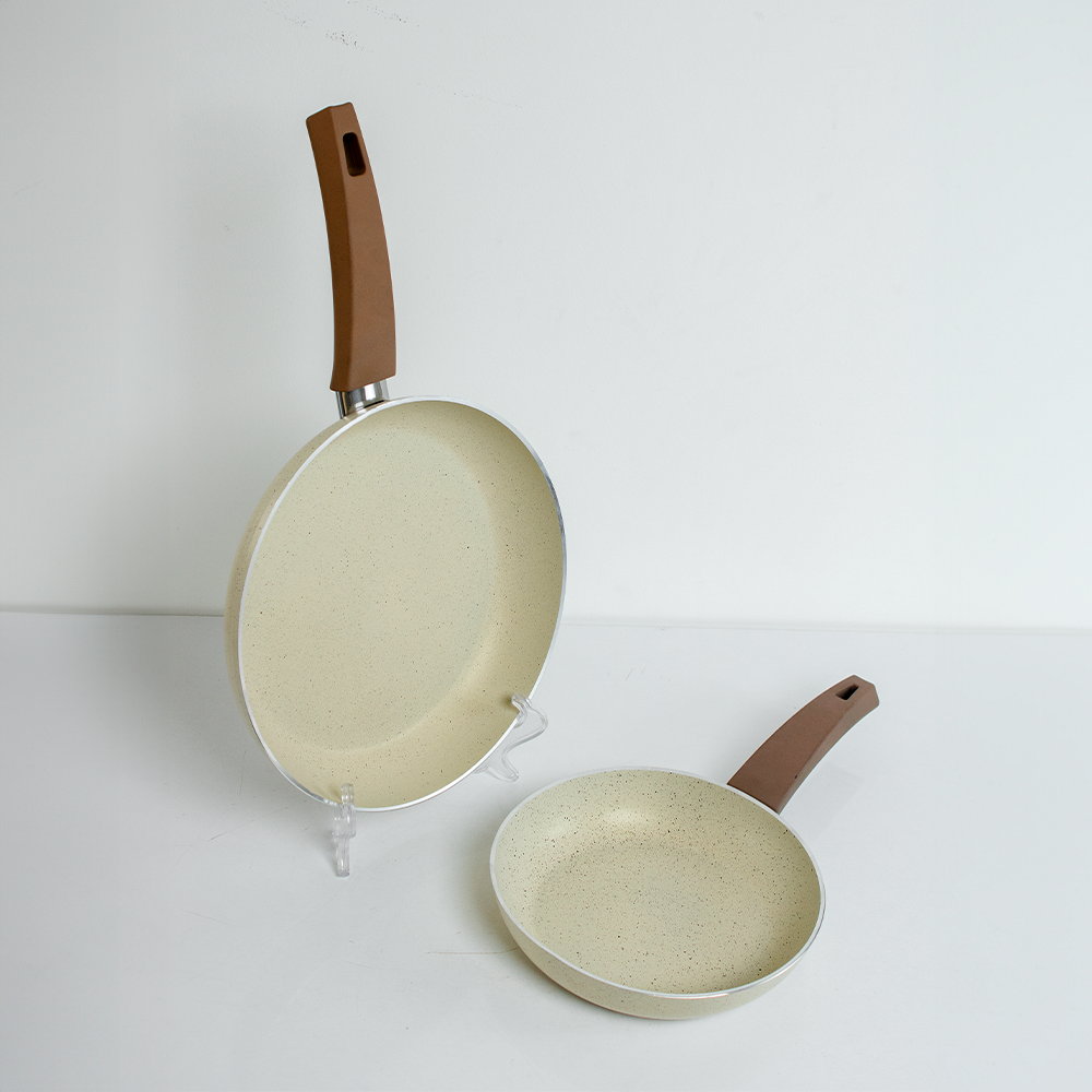Conjunto de frigideiras antiaderente 2 peças preto para cozinha moderna