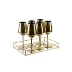 Conjunto De Copo Para Vinho Dourado 4 Pcs