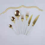 Conjunto Jantar Talheres Branco Inox 42 Pcs