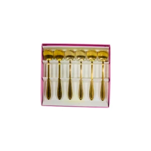 Conjunto de colheres de chá dourado de 6 peças em aço inoxidável elegante