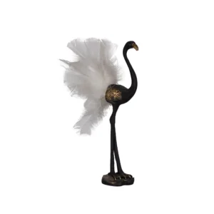 Estatua De Decoração Com Penas De Flamingo