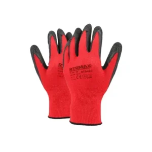 Luva anti-rugas de látex preto 10 forro vermelho