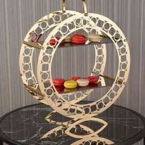 Suporte de cookies decorativo com 2 camadas para doces e biscoitos
