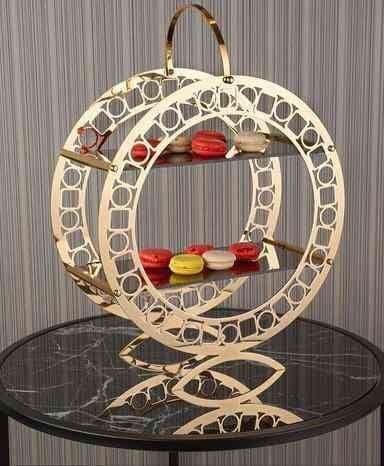 Suporte de cookies decorativo com 2 camadas para doces e biscoitos