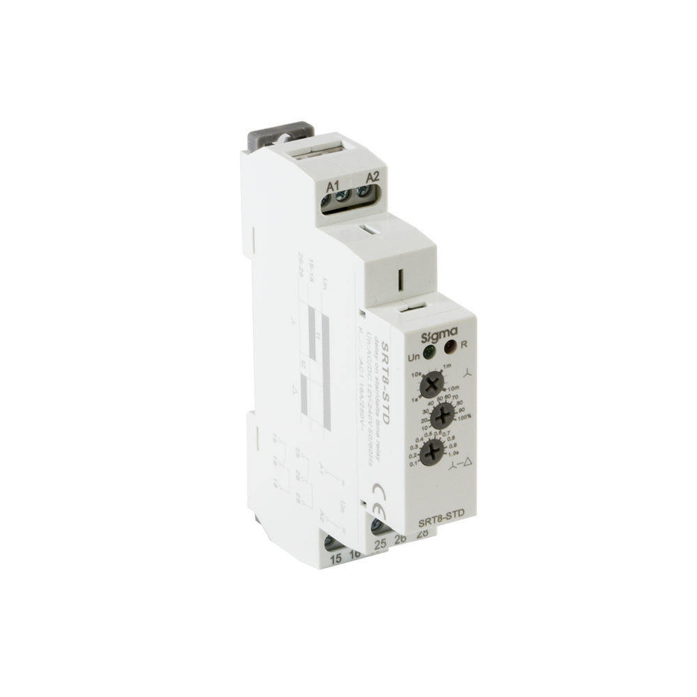 Temporizador Multifunções SIGMA 0,1S a 10 dias 12-240V AC/DC relé programável