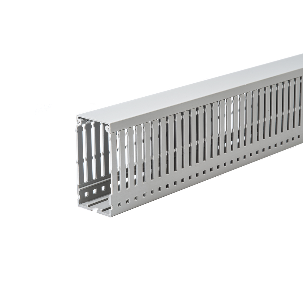 Calha técnica cinza 40x80mm para quadros elétricos com 2 metros de comprimento