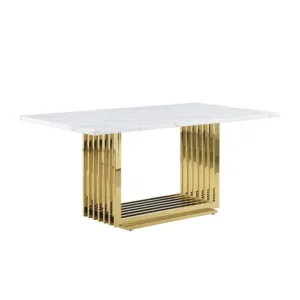 Mesa de jantar mármore natural com 6 cadeiras elegantes para salas modernas em Angola