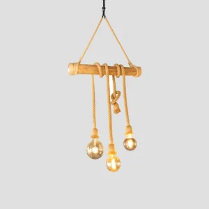 Luminária Rústico Corda Sisal Para Sala/Quarto 4x E27 40w