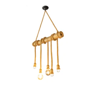 Luminária Rústico Corda Sisal 6x40w E27