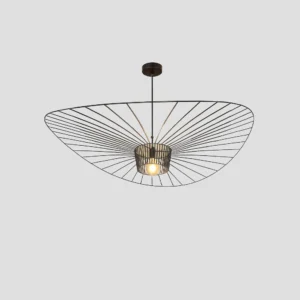 Candeeiro suspenso em metal preto E27 D1600 da Avida, design moderno para salas e cozinhas