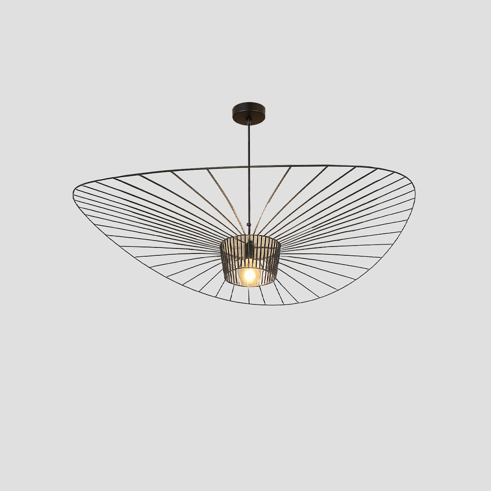 Candeeiro suspenso em metal preto E27 D1600 da Avida, design moderno para salas e cozinhas