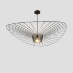 Candeeiro suspenso em metal preto E27 D1700 Avida iluminação moderna.