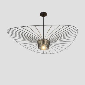 Candeeiro suspenso em metal preto E27 D1700 Avida iluminação moderna.
