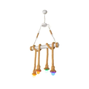 Luminária corda Sisal Para Sala/Escritório 4x E27 60w
